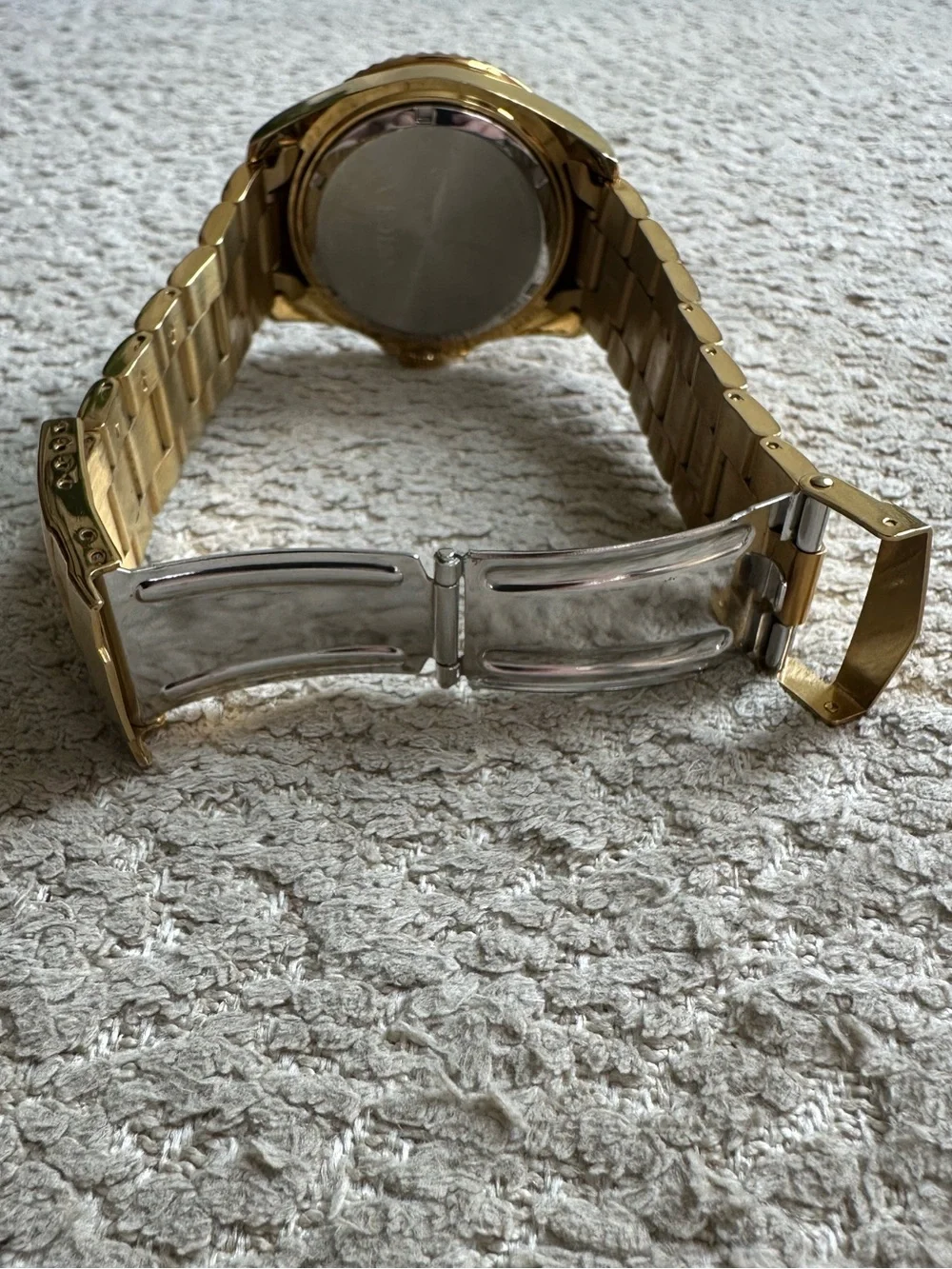 Invicta Pro Diver Mens 43mm Gold Watch, Black Dial, Quartz, New Battery, 22062
